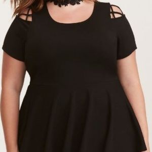Torrid black strappy peplum